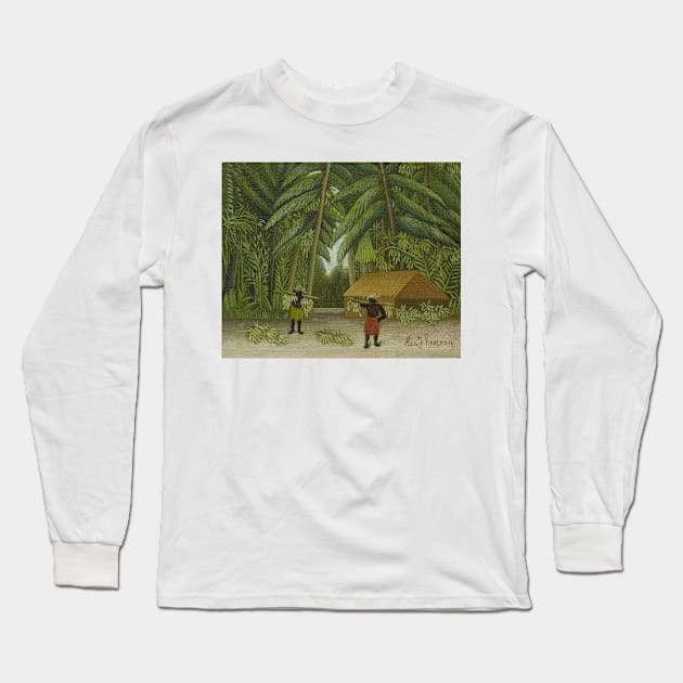 Banana Harvest by Henri Rousseau Long Sleeve T-Shirt by Classic Art Stall